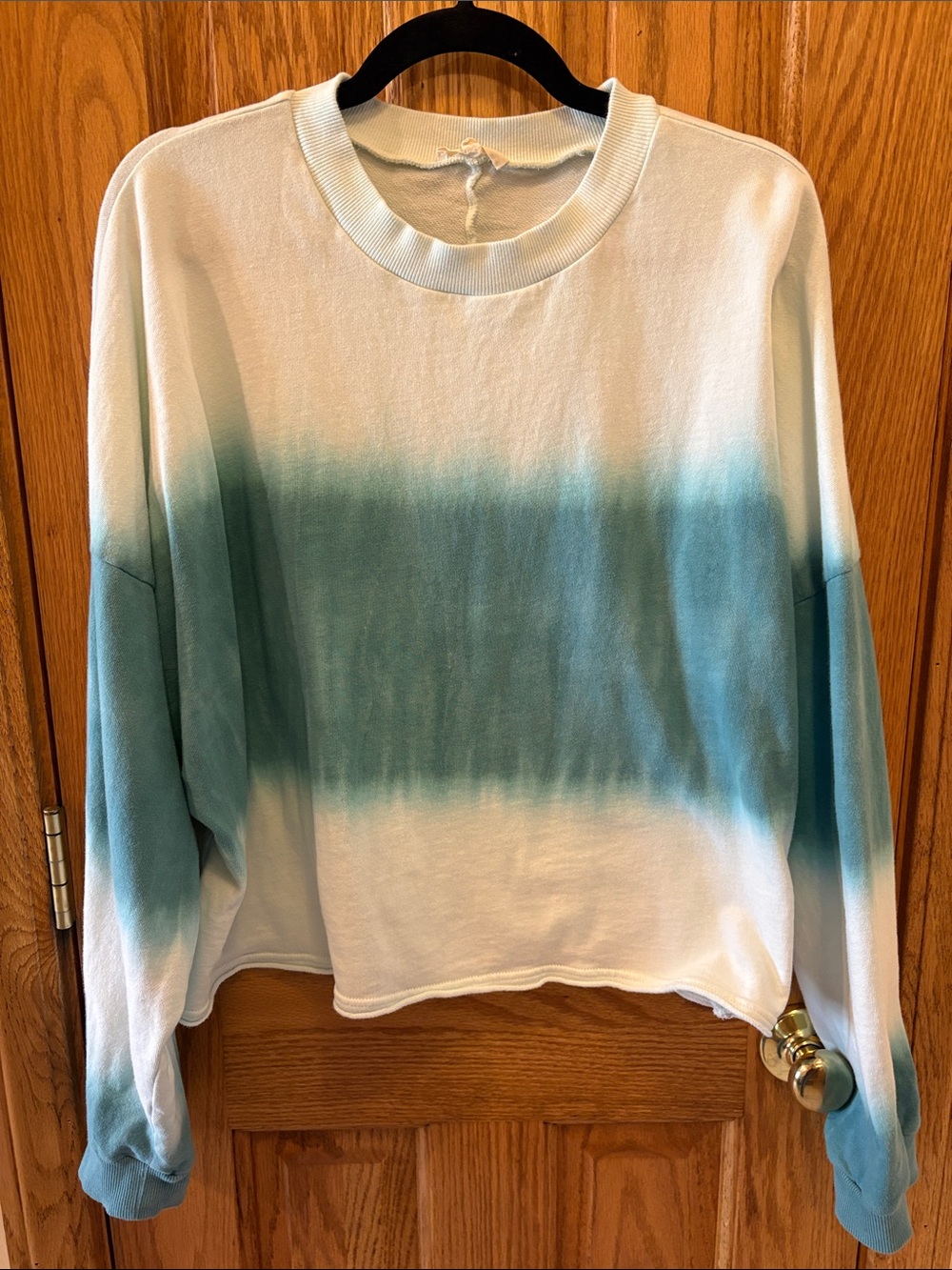 easel Light Mint Green and Teal Tie-Dye Crewneck Sweatshirt Oversized